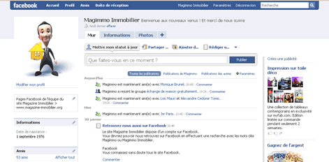 Compte Magazine Immobilier sur Facebook